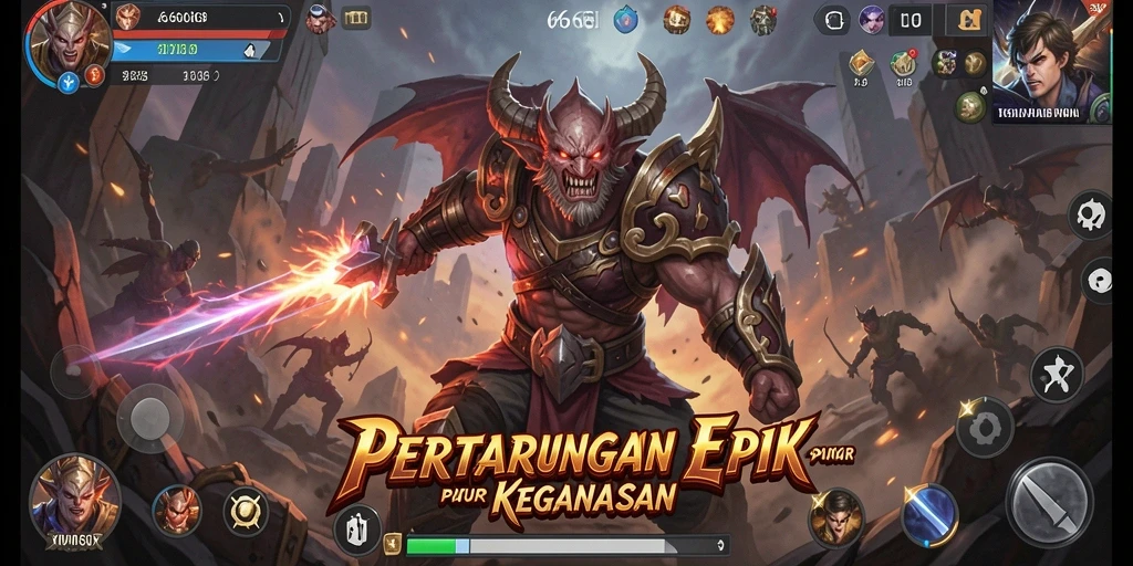 Screenshot menampilkan duel pertarungan yang intens dalam 666I.