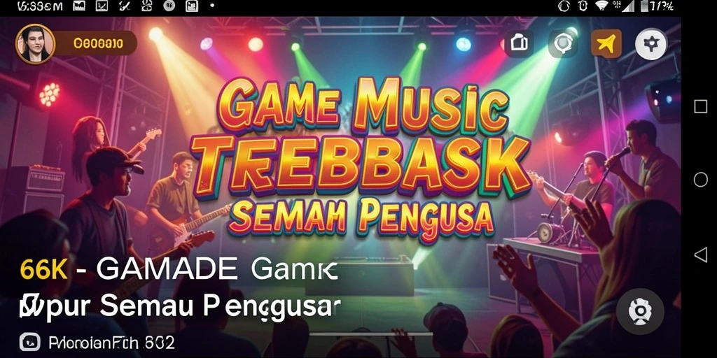 Screenshot gameplay 66K dengan banyak pilihan lagu dan fitur interaktif.