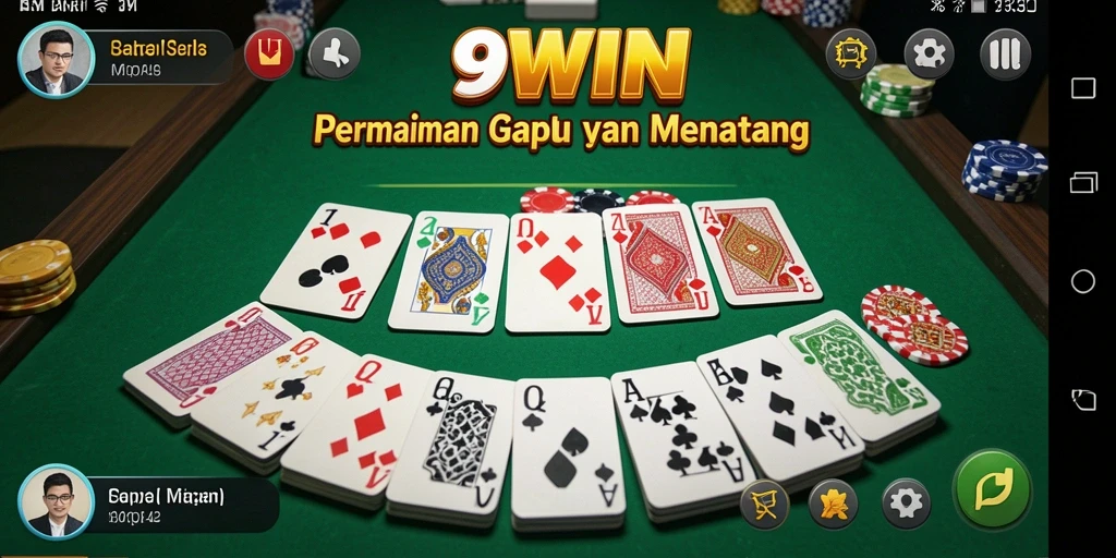 Tampilan seru gameplay Gaple di 9WIN.
