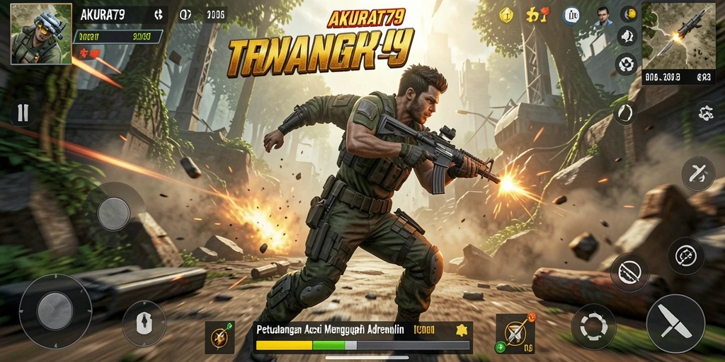 Screenshot gameplay AKURAT79 menunjukkan intensitas pertempuran yang seru.