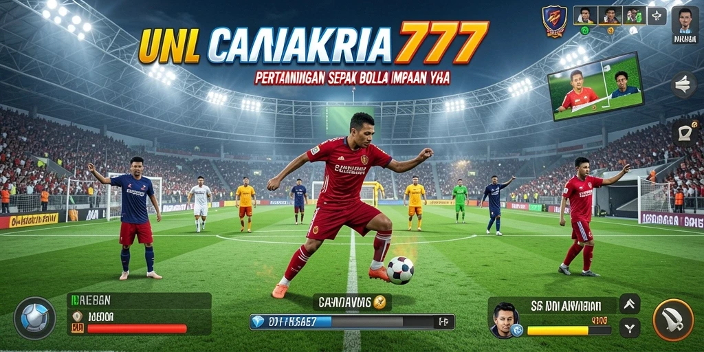 Tangkapan layar CAKRA777 menampilkan aksi bermain sepak bola yang seru.