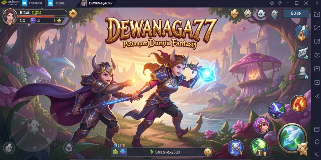 Tangkapan layar DEWANAGA77 menunjukkan aksi seru dalam pertarungan RPG.