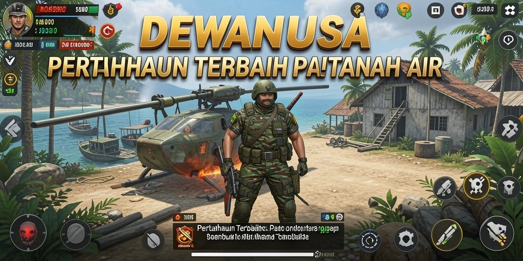 Gameplay seru DEWANUSA dalam pertempuran Tower Defense.