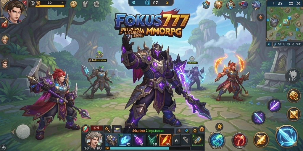 Tampilan gameplay menakjubkan FOKUS777 di dunia MMORPG.