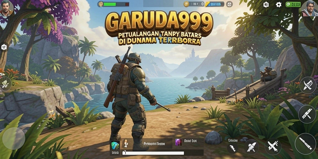 Tangkapan layar GARUDA999 menampilkan keindahan dunia terbuka yang luas.