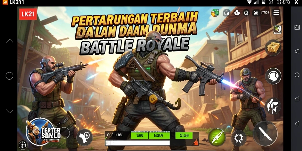 Gameplay LK21 yang seru dalam pertarungan Battle Royale.