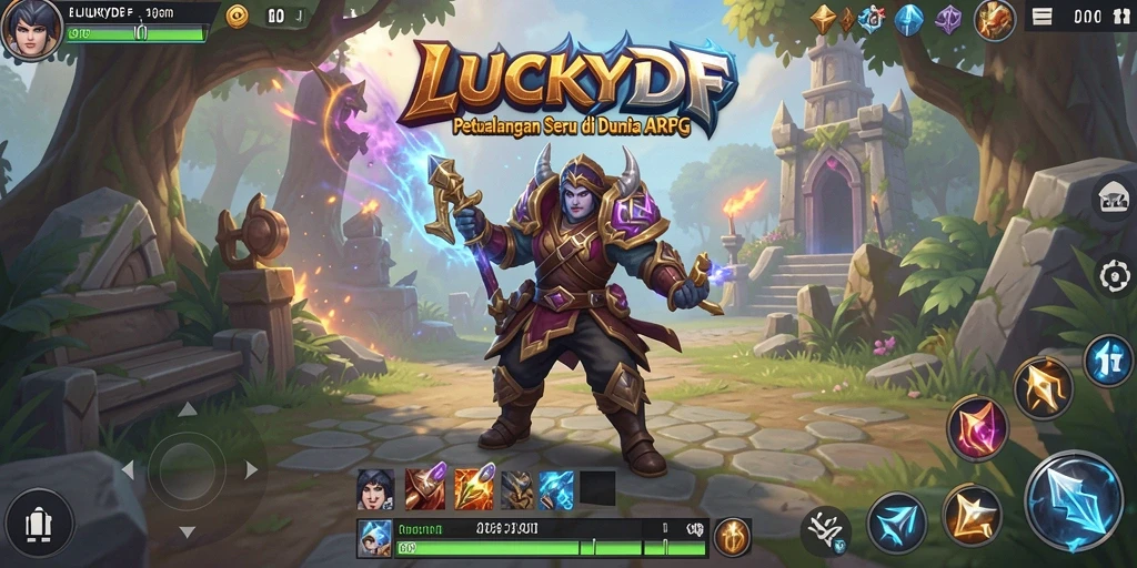 Tampilan gameplay seru dalam LUCKYDF di dunia ARPG