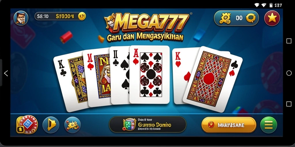 Screenshot gameplay MEGA777 menampilkan serunya bermain Domino.