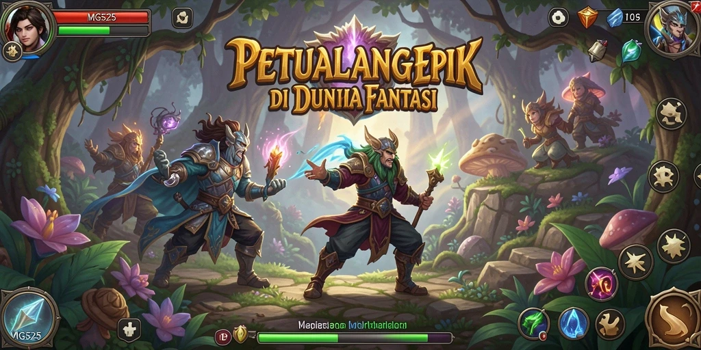 Tangkapan layar MG525 menampilkan pertempuran seru dengan karakter beraksi di dunia RPG.