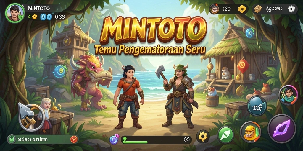 Screenshot menunjukkan aksi pertempuran seru dalam MINTOTO.