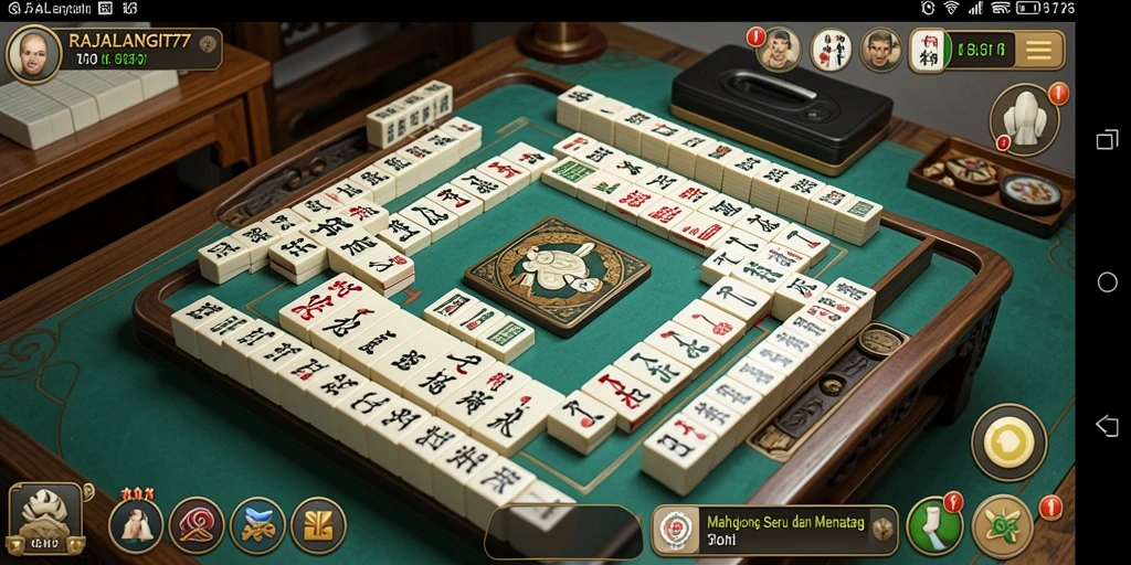 Tampilan permainan Mahjong di RAJALANGIT77 yang menantang dan menyenangkan.