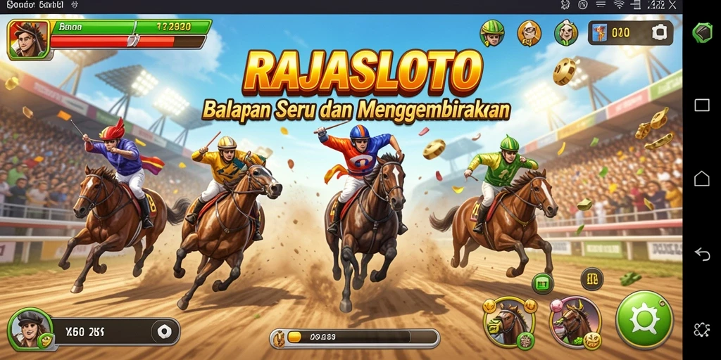 Tampilan gameplay seru balapan di RAJASLOTO.