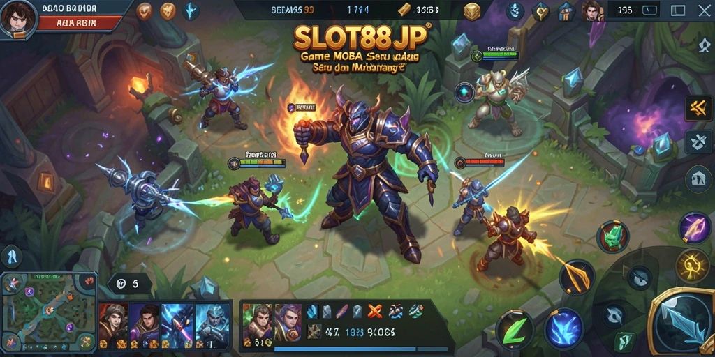 Screenshot SLOT88JP menampilkan karakter dalam aksi pertarungan strategis.